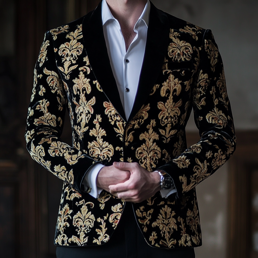 Unique embroidery business gentleman casual Men's Luxury Business Casual Fashion Blazer Suit Coat Jacket