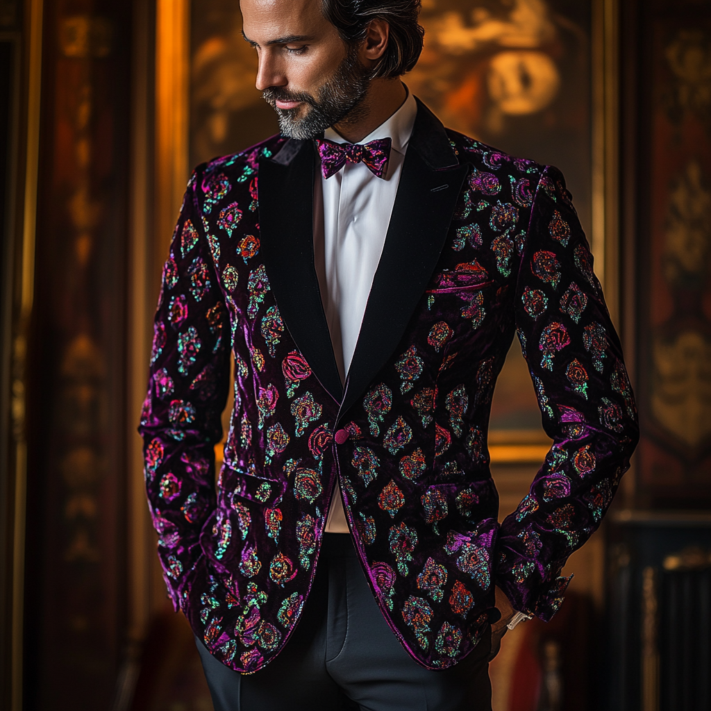 Unique embroidery business gentleman casual Men's Luxury Business Casual Fashion Blazer Suit Coat Jacket