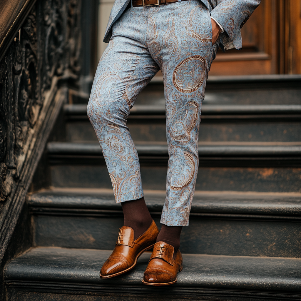 High elastic fabric luxury business casual men's fashion trousers