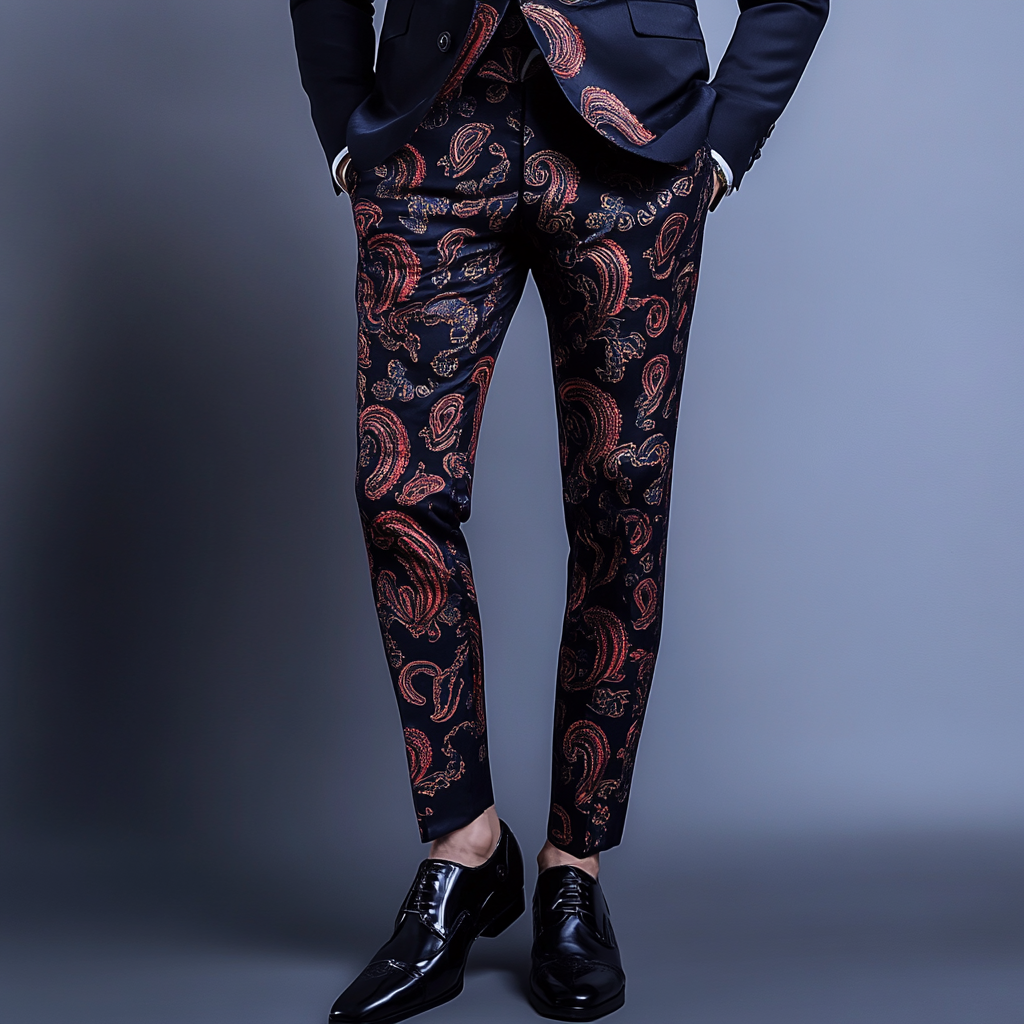 High elastic fabric luxury business casual men's fashion trousers