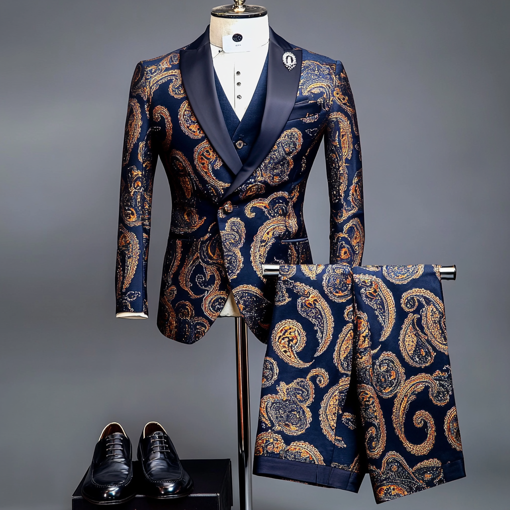 Classic Casual Men's L-10XL Plus Size Gentleman's Classic Business Banquet Suit Set