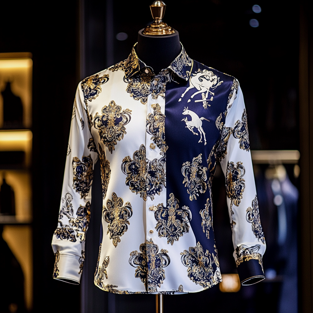 New Silk Luxury Business VIP Exclusive Designer unique Luxe Collection long Shirt High Elasticity