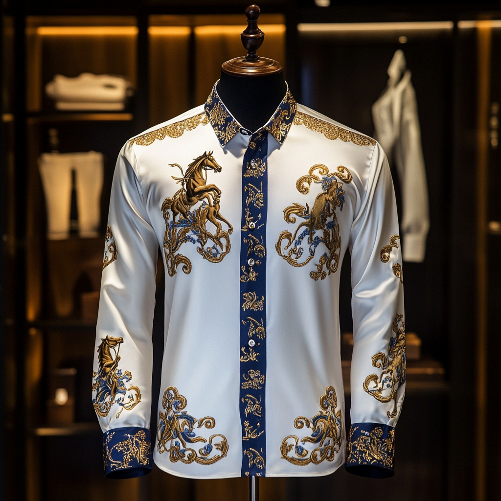 New Silk Luxury Business VIP Exclusive Designer unique Luxe Collection long Shirt High Elasticity