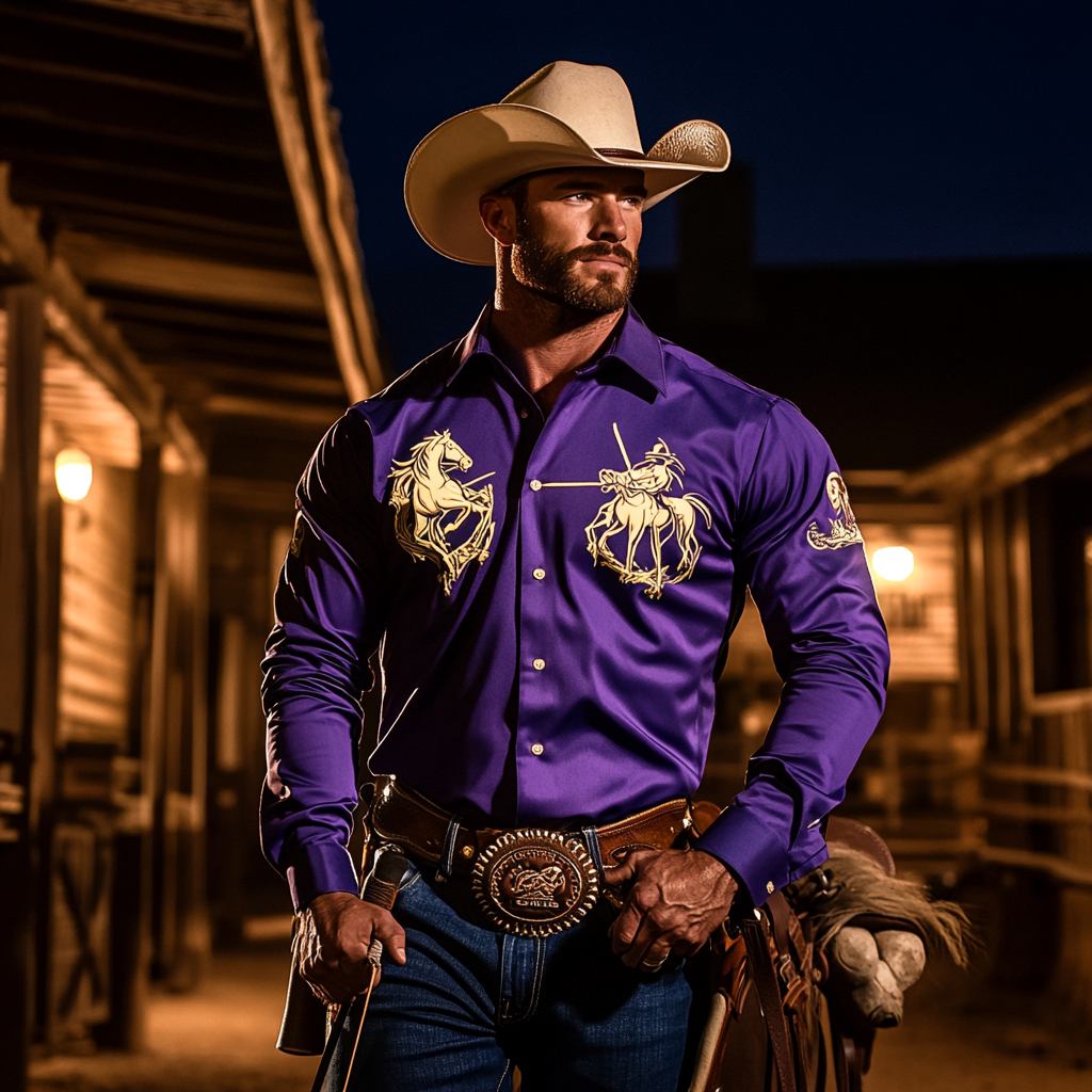Men's Western Vintage Long Sleeve Shirt