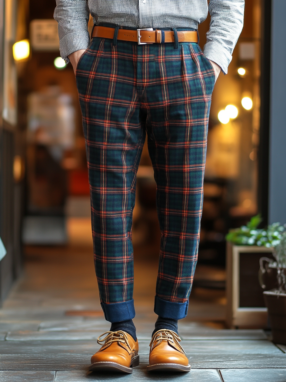 High elastic fabric luxury casual men's fashion trousers