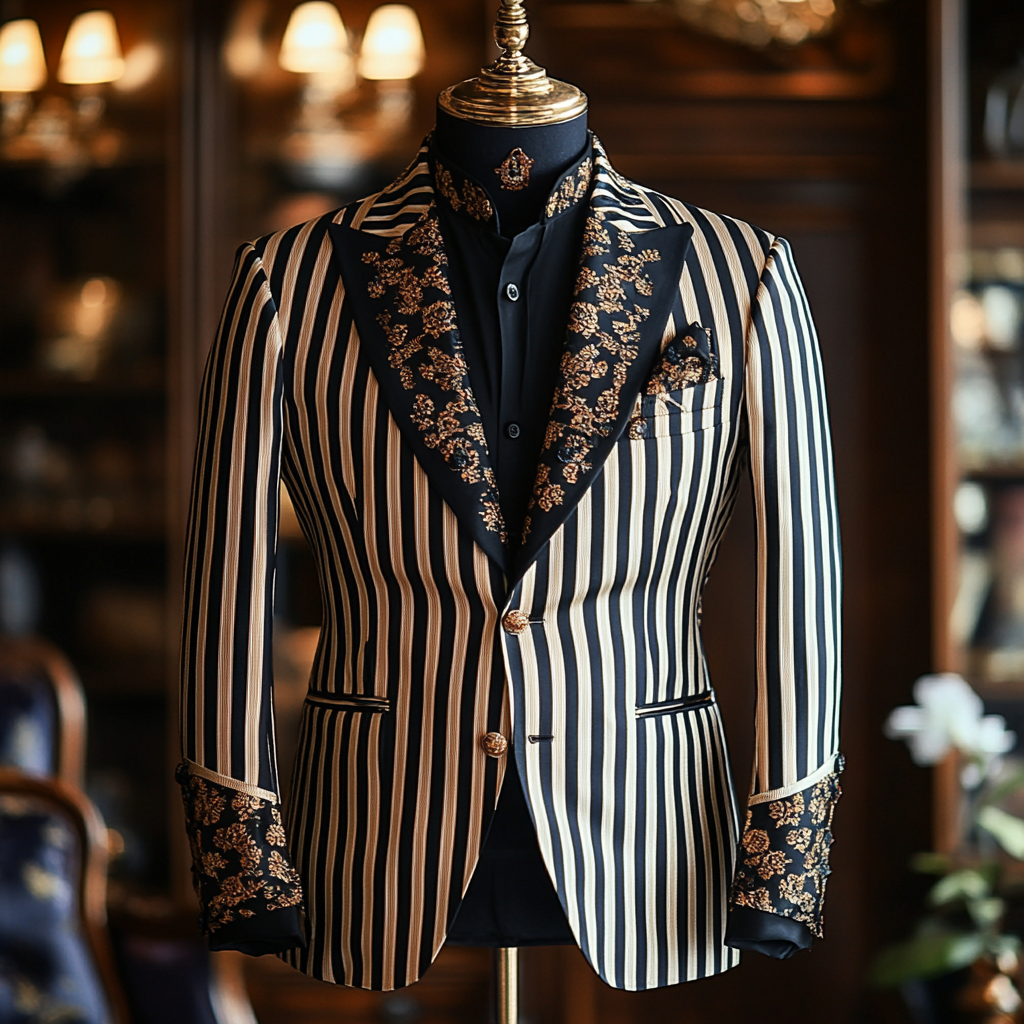 Unique embroidery business gentleman casual Men's Luxury Business Casual Fashion Blazer Suit Coat Jacket