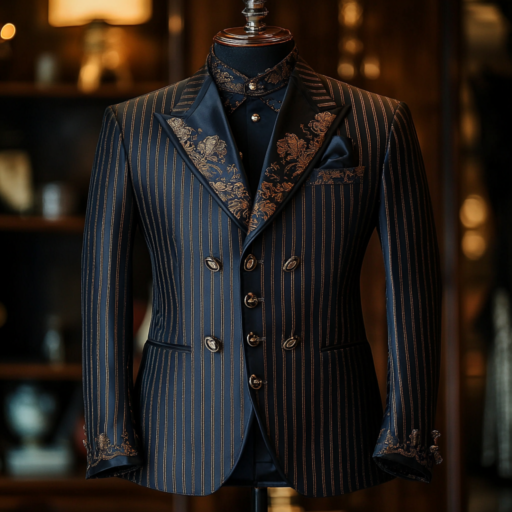 Unique embroidery business gentleman casual Men's Luxury Business Casual Fashion Blazer Suit Coat Jacket