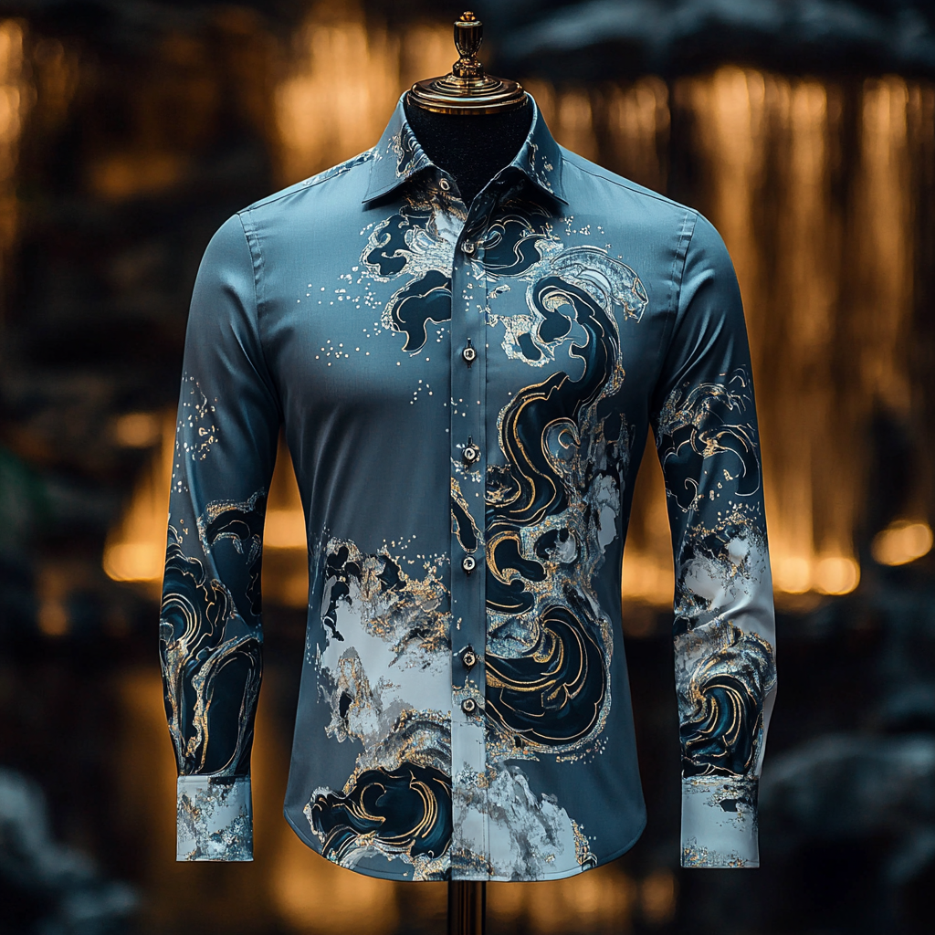 Men Silk Luxury Business VIP Exclusive Designer unique Luxe Collection long Shirt High Elasticity