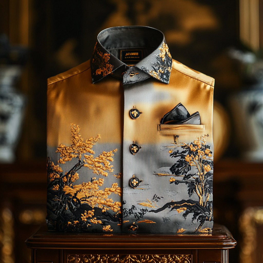 Men best unique Luxe Collection Effortless chic Shirt High Elasticity men's printed shirt
