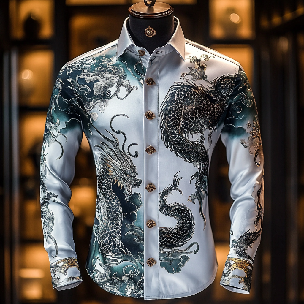 Men Silk Luxury Business VIP Exclusive Designer unique Luxe Collection long Shirt High Elasticity