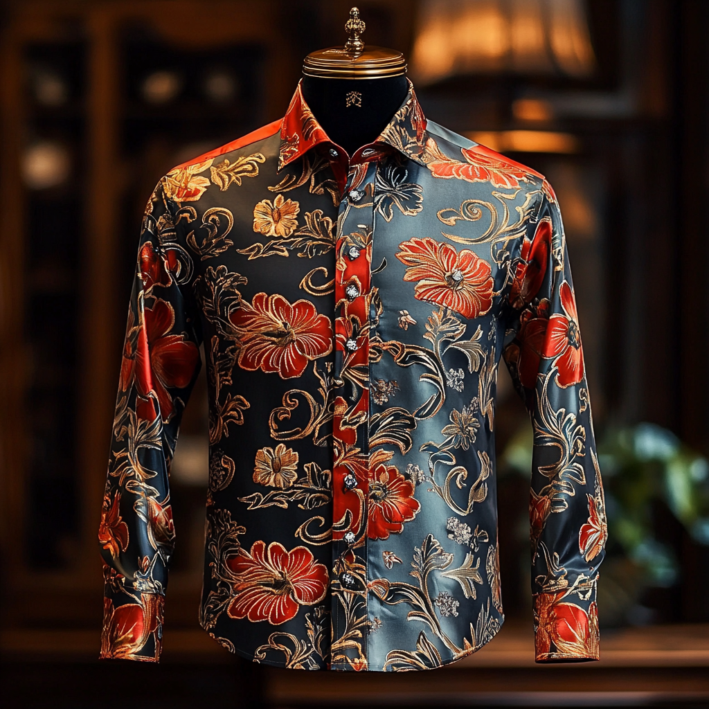 Men Silk Luxury Business VIP Exclusive Designer unique Luxe Collection long Shirt High Elasticity