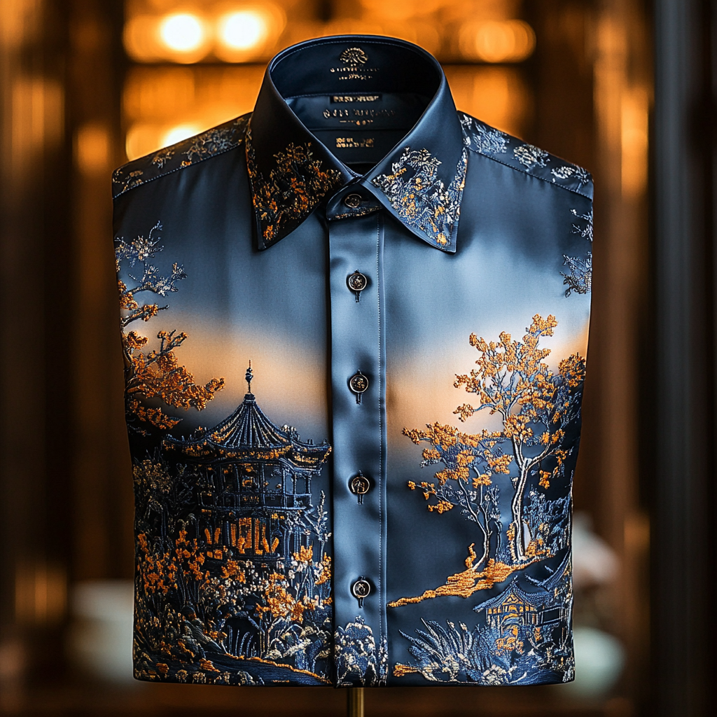 Men best unique Luxe Collection Effortless chic Shirt High Elasticity men's printed shirt