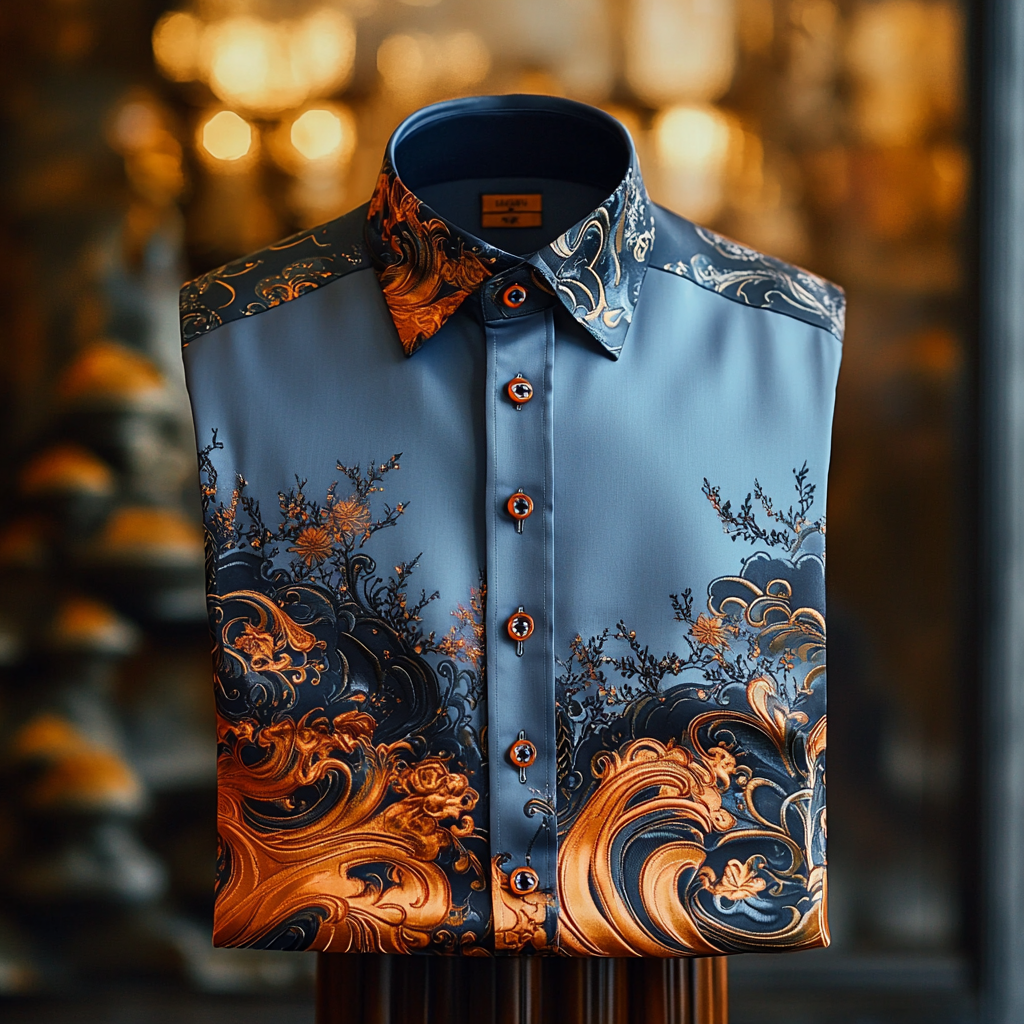 Men best unique Luxe Collection Effortless chic Shirt High Elasticity men's printed shirt