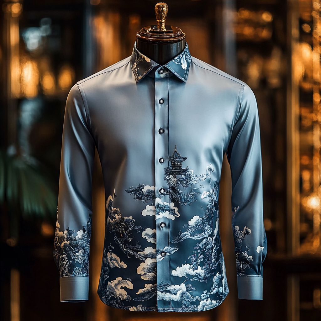 Men Silk Luxury Business VIP Exclusive Designer unique Luxe Collection long Shirt High Elasticity