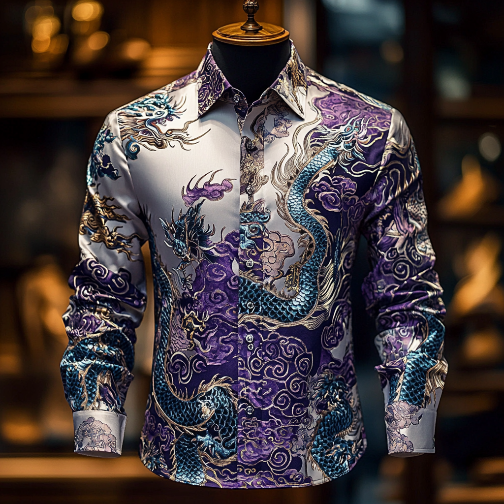 Men Silk Luxury Business VIP Exclusive Designer unique Luxe Collection long Shirt High Elasticity