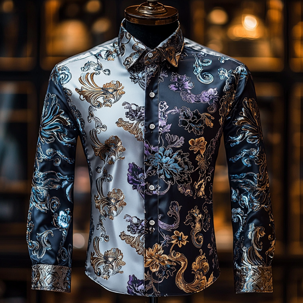 Men Silk Luxury Business VIP Exclusive Designer unique Luxe Collection long Shirt High Elasticity