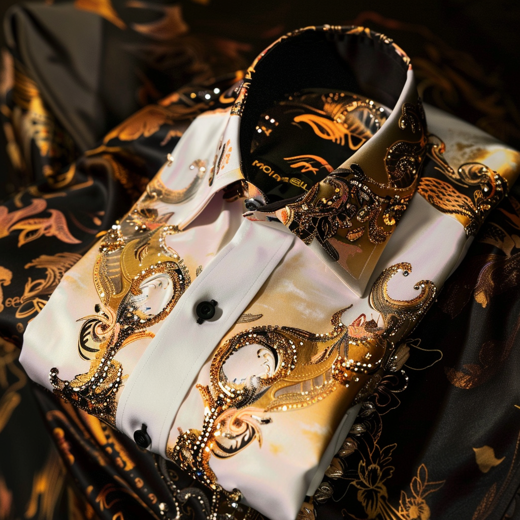 Men best unique Luxe Collection Effortless chic Shirt High Elasticity men's printed shirt