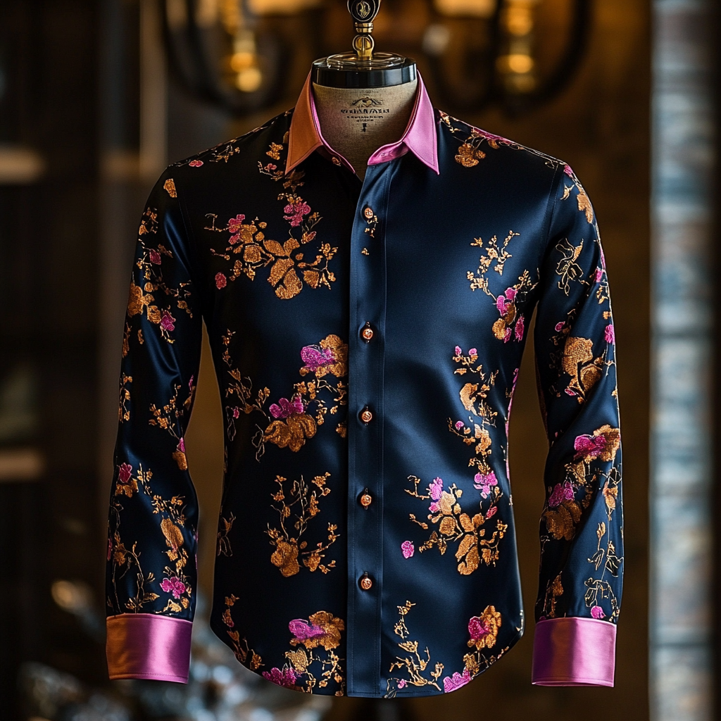 Men Silk Luxury Business VIP Exclusive Designer unique Luxe Collection long Shirt High Elasticity