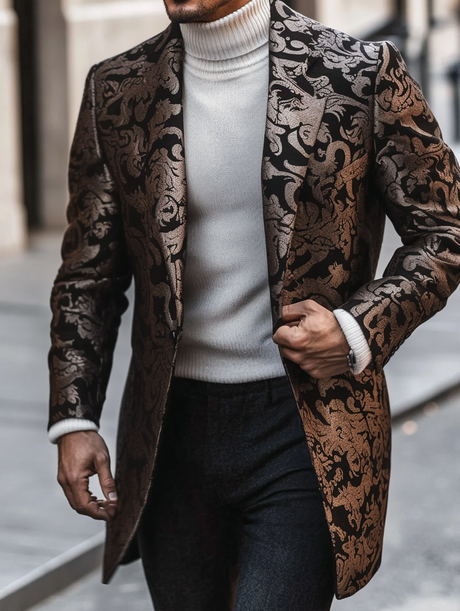 2024 Man Unique casual Men's Luxury Business Casual Fashion Blazer Suit Coat Jacket