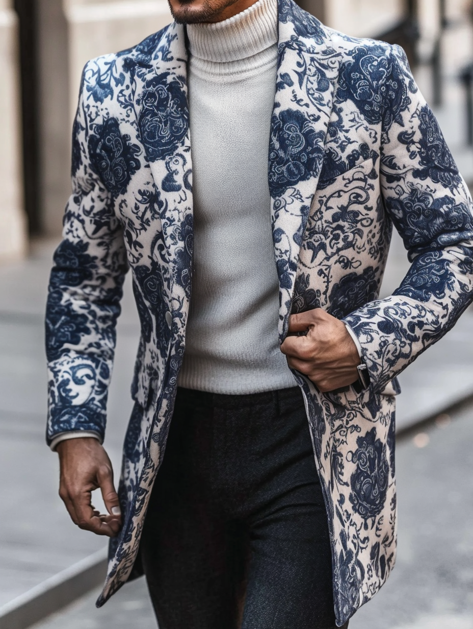 2024 Man Unique casual Men's Luxury Business Casual Fashion Blazer Suit Coat Jacket