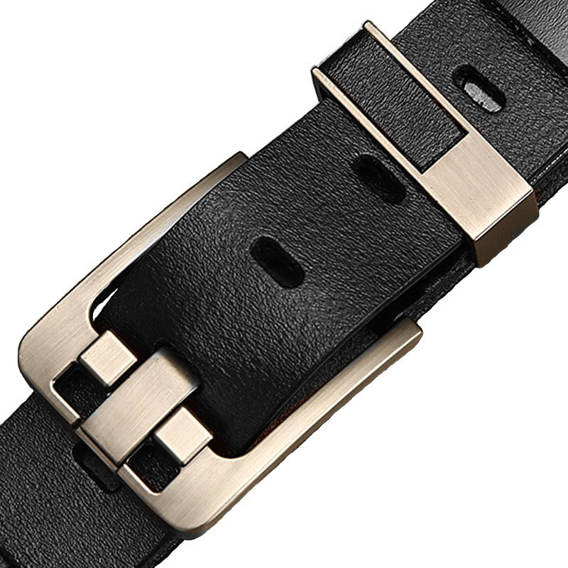 Retro casual pinhole buckle business belt