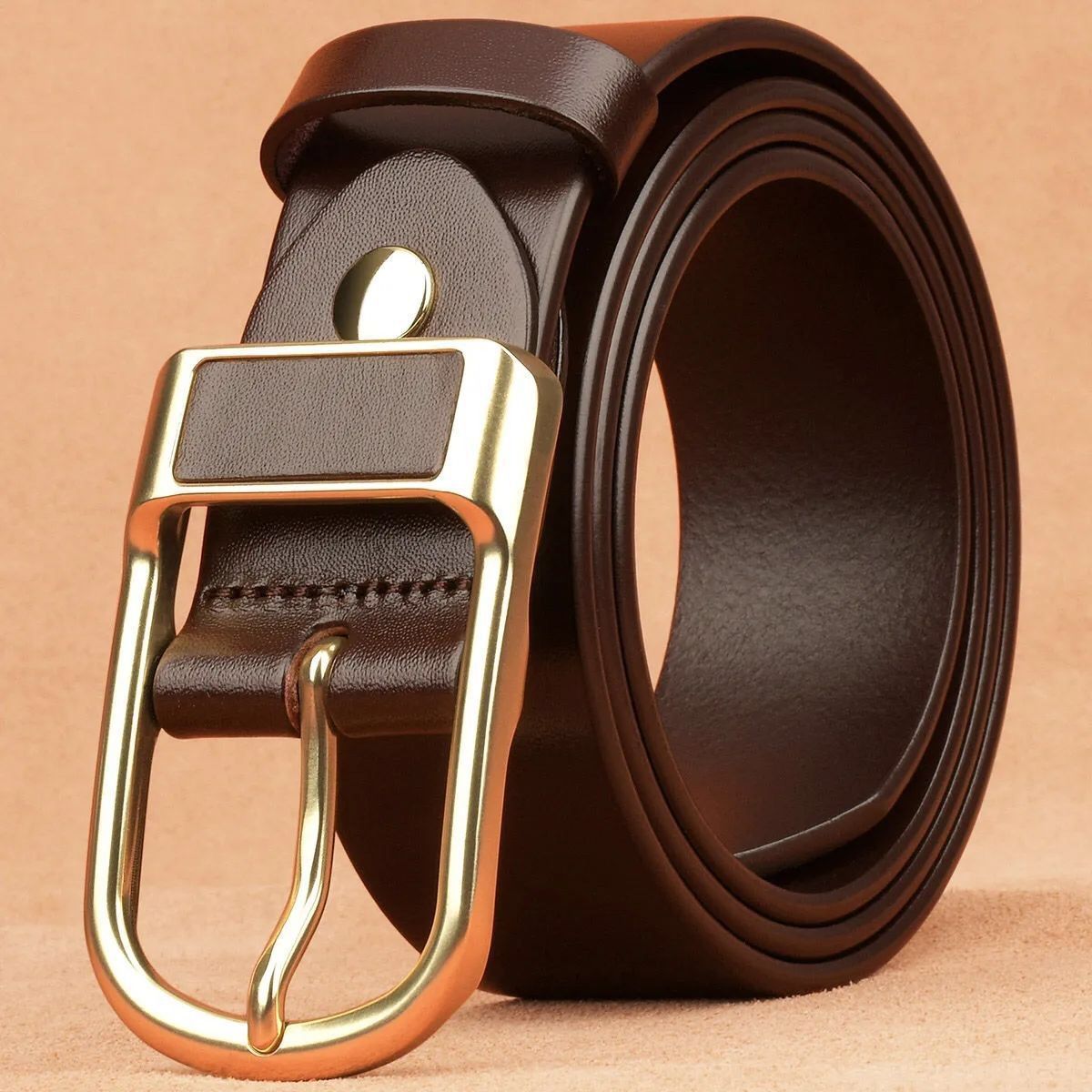 Classic casual pinhole buckle business belt