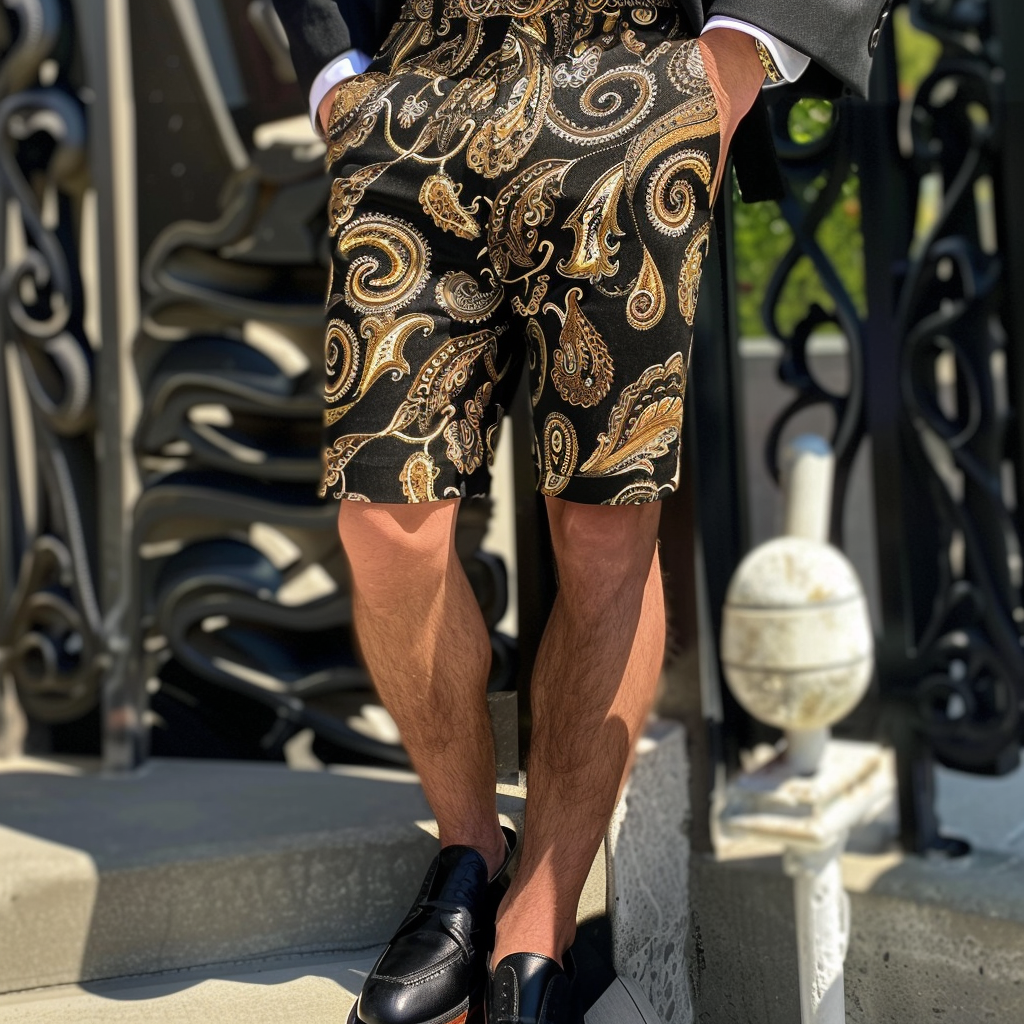 2024 Luxury Paisley Business Shorts casual men's fashion pants