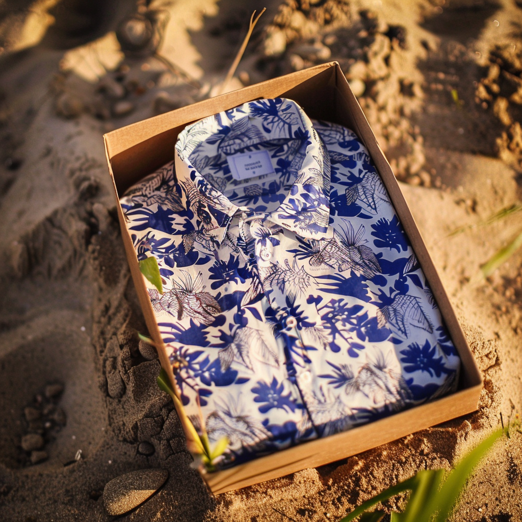 100% Cotton Hawaiian Shirt For Men Button-down luxury Shirt