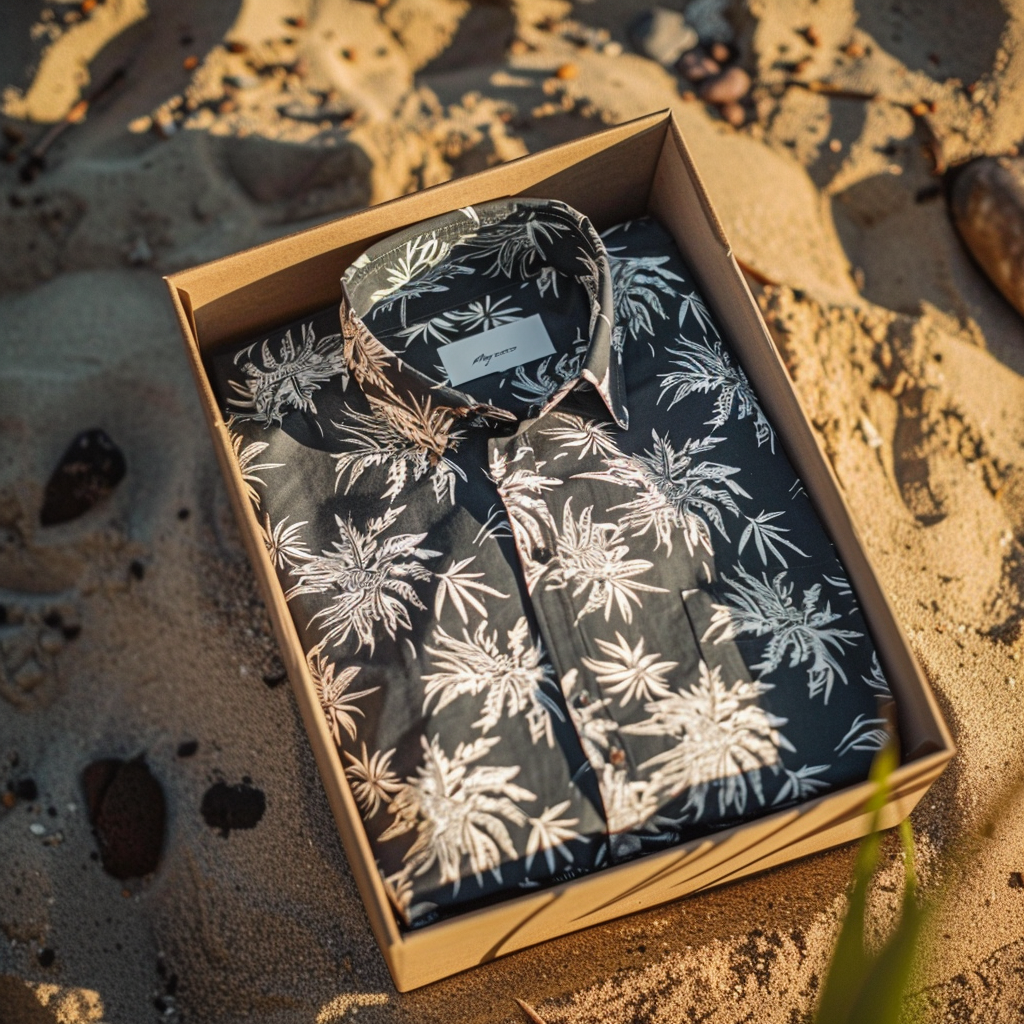 100% Cotton Hawaiian Shirt For Men Button-down luxury Shirt