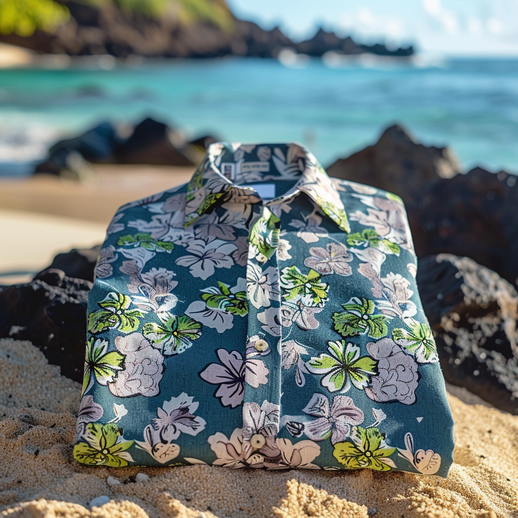 100% Cotton Hawaiian Shirt For Men Button-down luxury Shirt