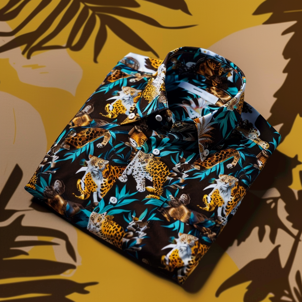 100% Cotton Soft High Elasticity Casual Tropical Print Holiday Breathable Shirt