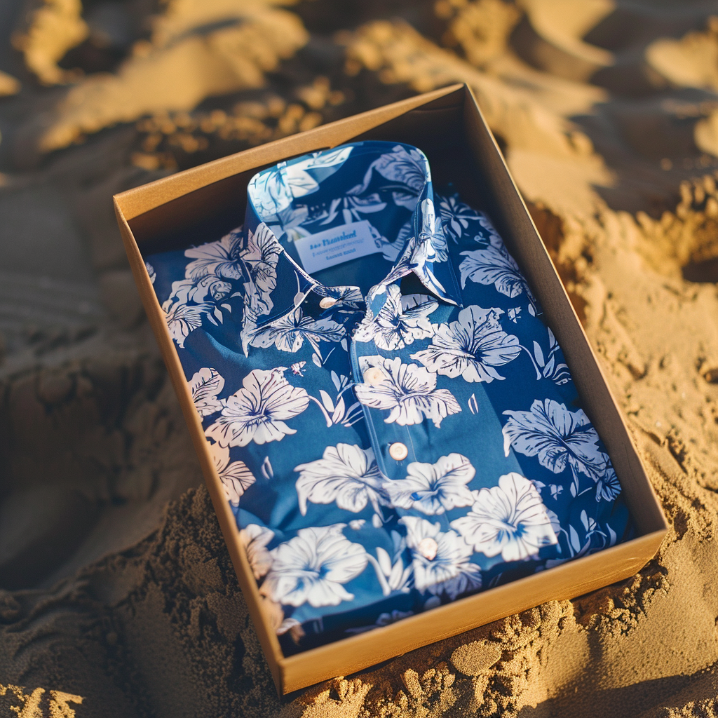 100% Cotton Hawaiian Shirt For Men Button-down luxury Shirt
