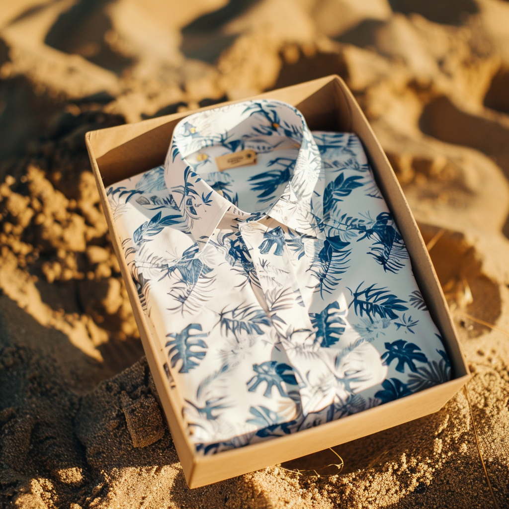 100% Cotton Hawaiian Shirt For Men Button-down luxury Shirt