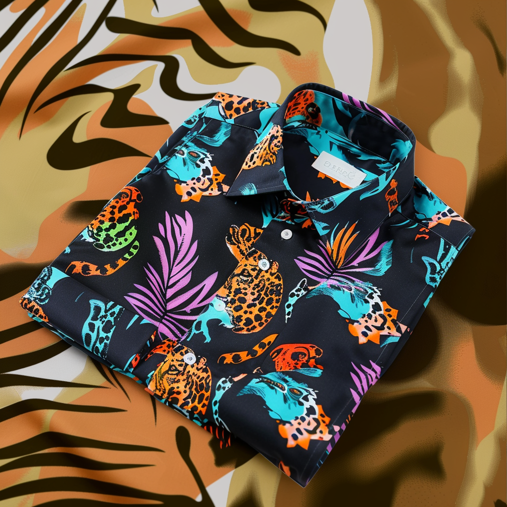 100% Cotton Soft High Elasticity Casual Tropical Print Holiday Breathable Shirt