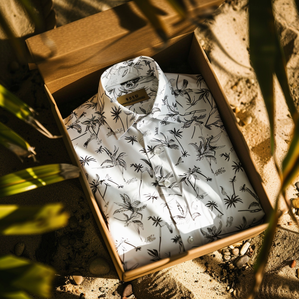100% Cotton Hawaiian Shirt For Men Button-down luxury Shirt