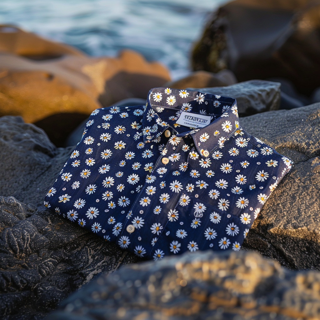 100% Cotton Hawaiian Shirt For Men Button-down luxury Shirt
