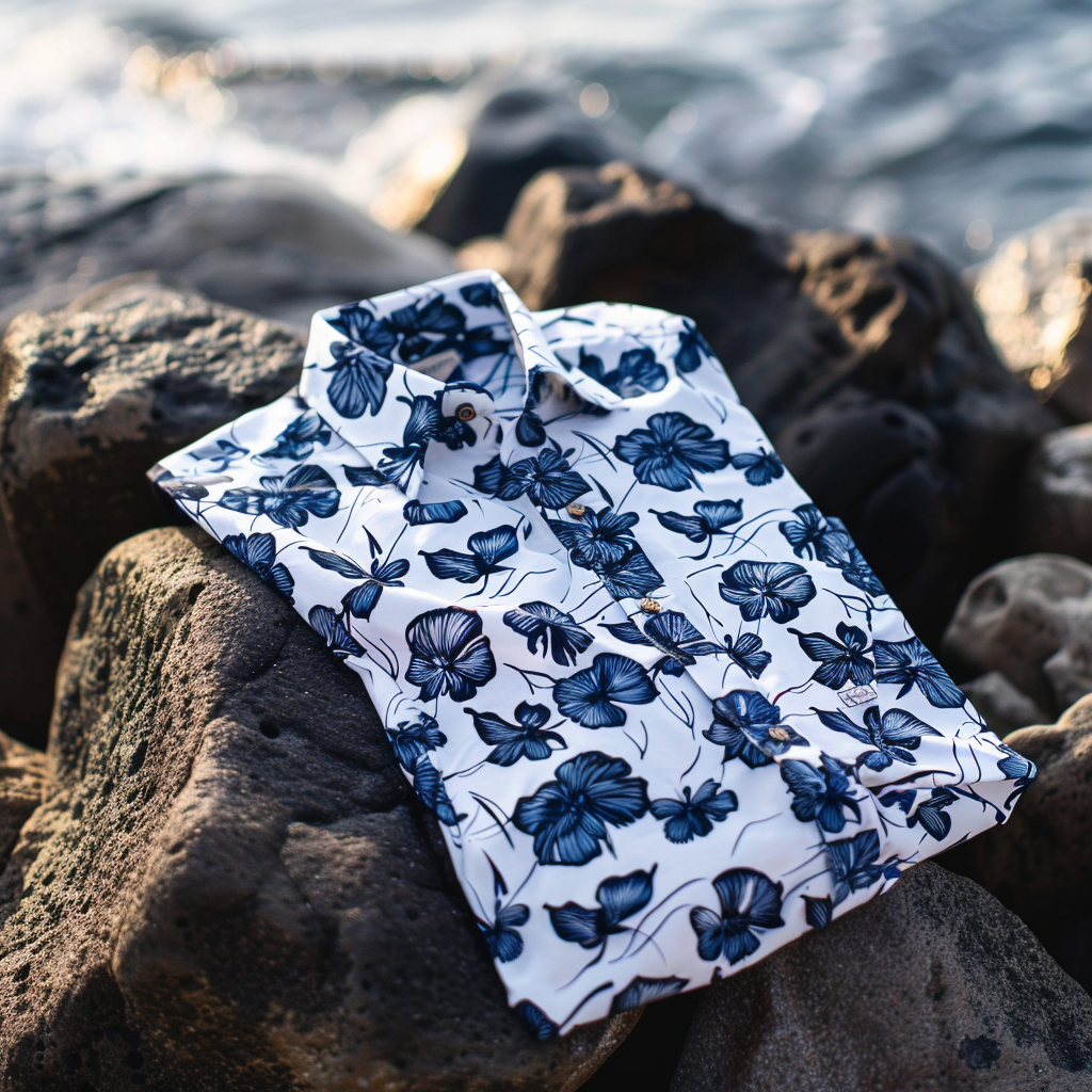 100% Cotton Soft High Elasticity Casual Tropical Print Holiday Breathable Shirt