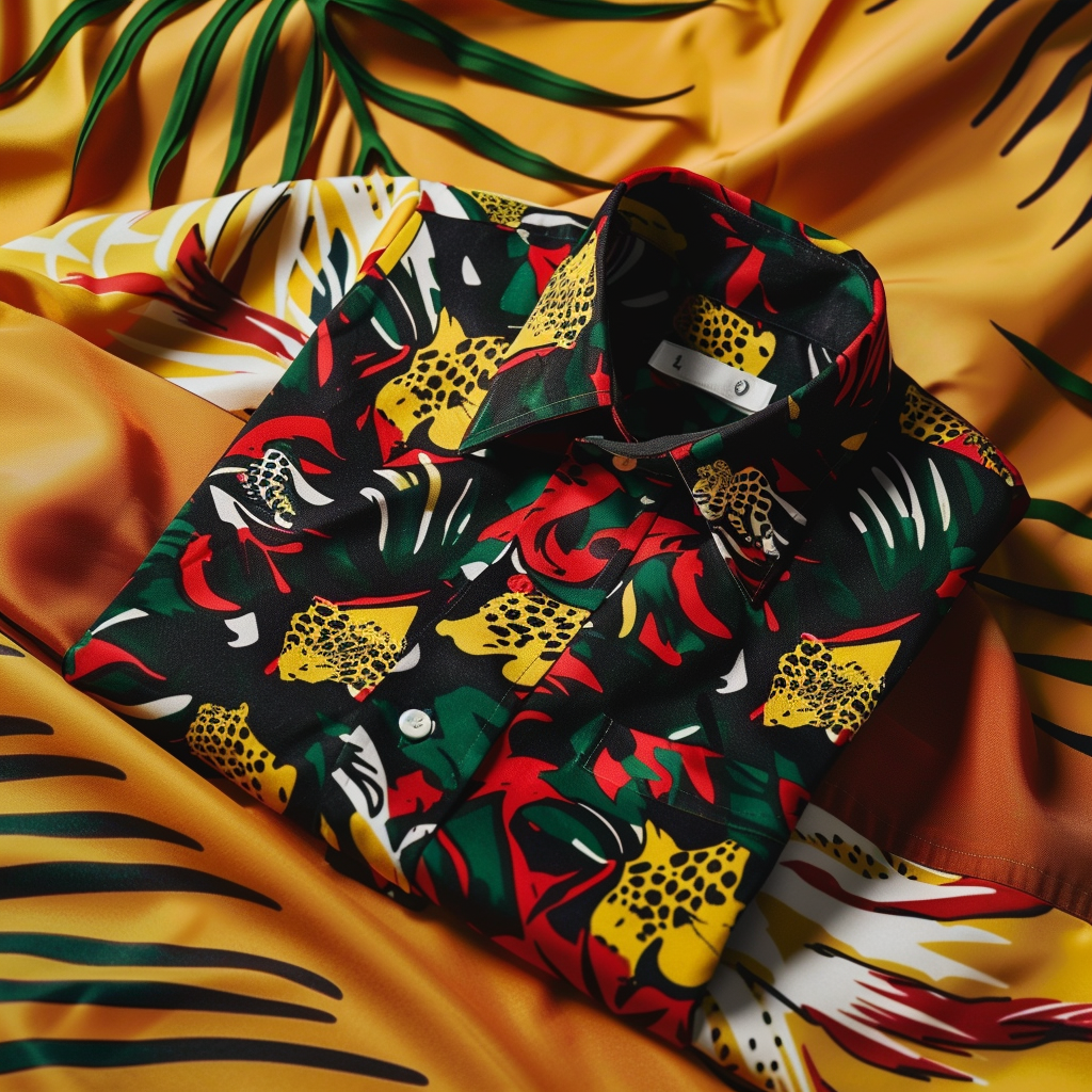 100% Cotton Soft High Elasticity Casual Tropical Print Holiday Breathable Shirt