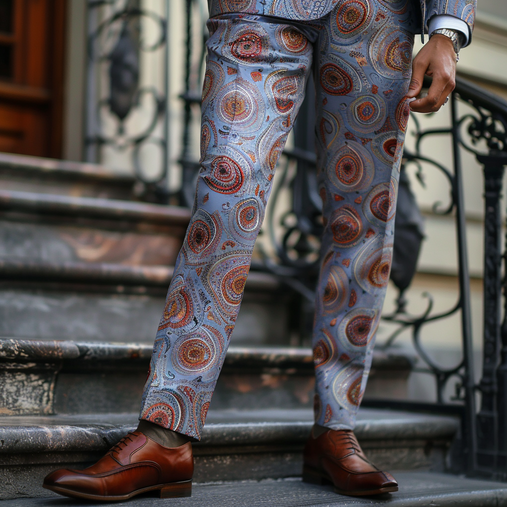 High elastic fabric luxury business casual men's fashion trousers