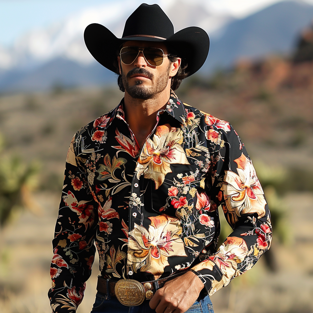 Western Styles Premium Silk Cotton  Long Sleeve Shirt High Elasticity 100% cotton