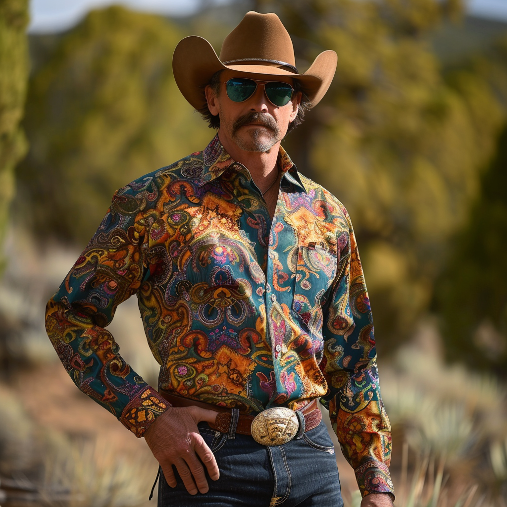 Western Styles Premium Silk Cotton  Long Sleeve Shirt High Elasticity 100% cotton