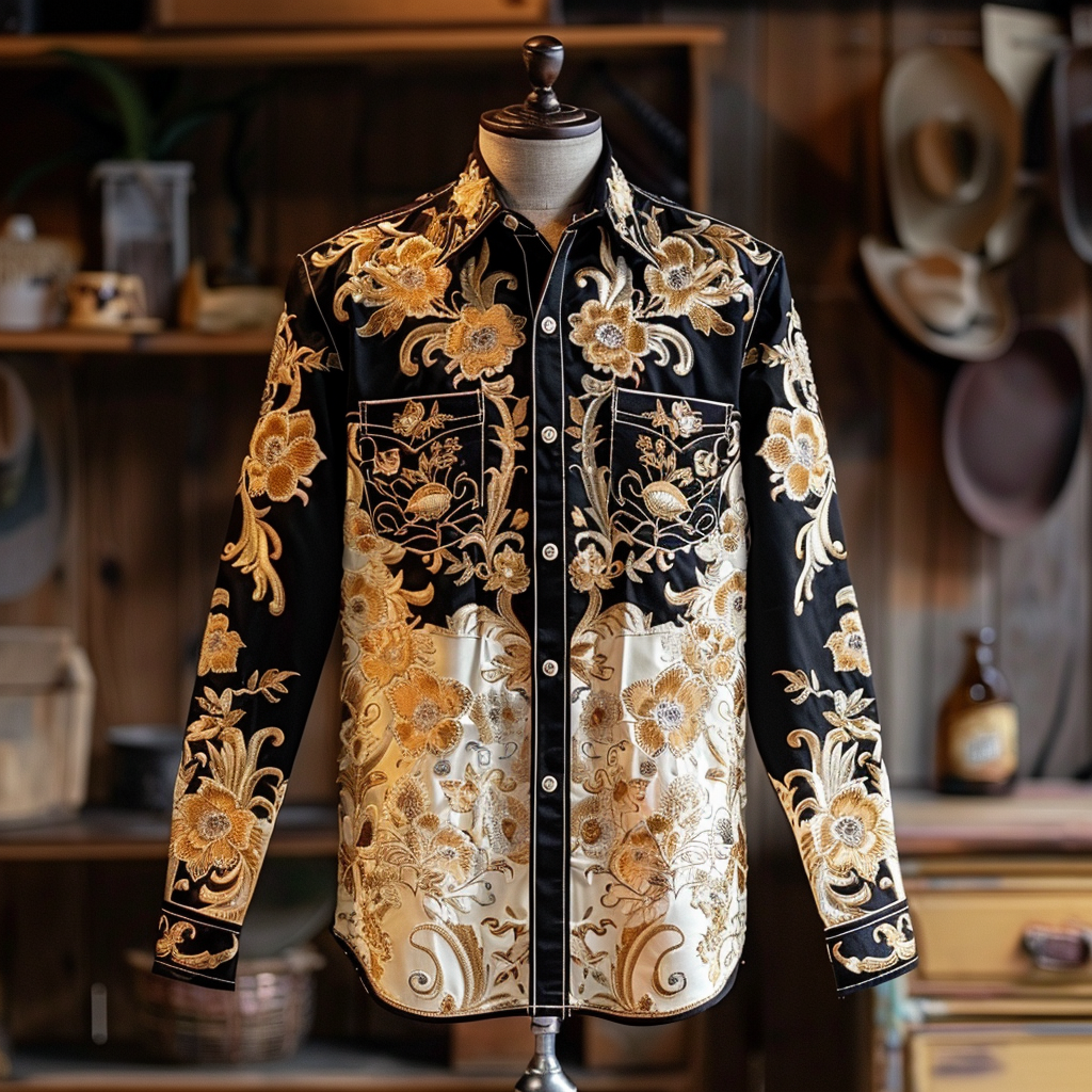 Western Styles Premium Silk Cotton  Long Sleeve Shirt High Elasticity 100% cotton