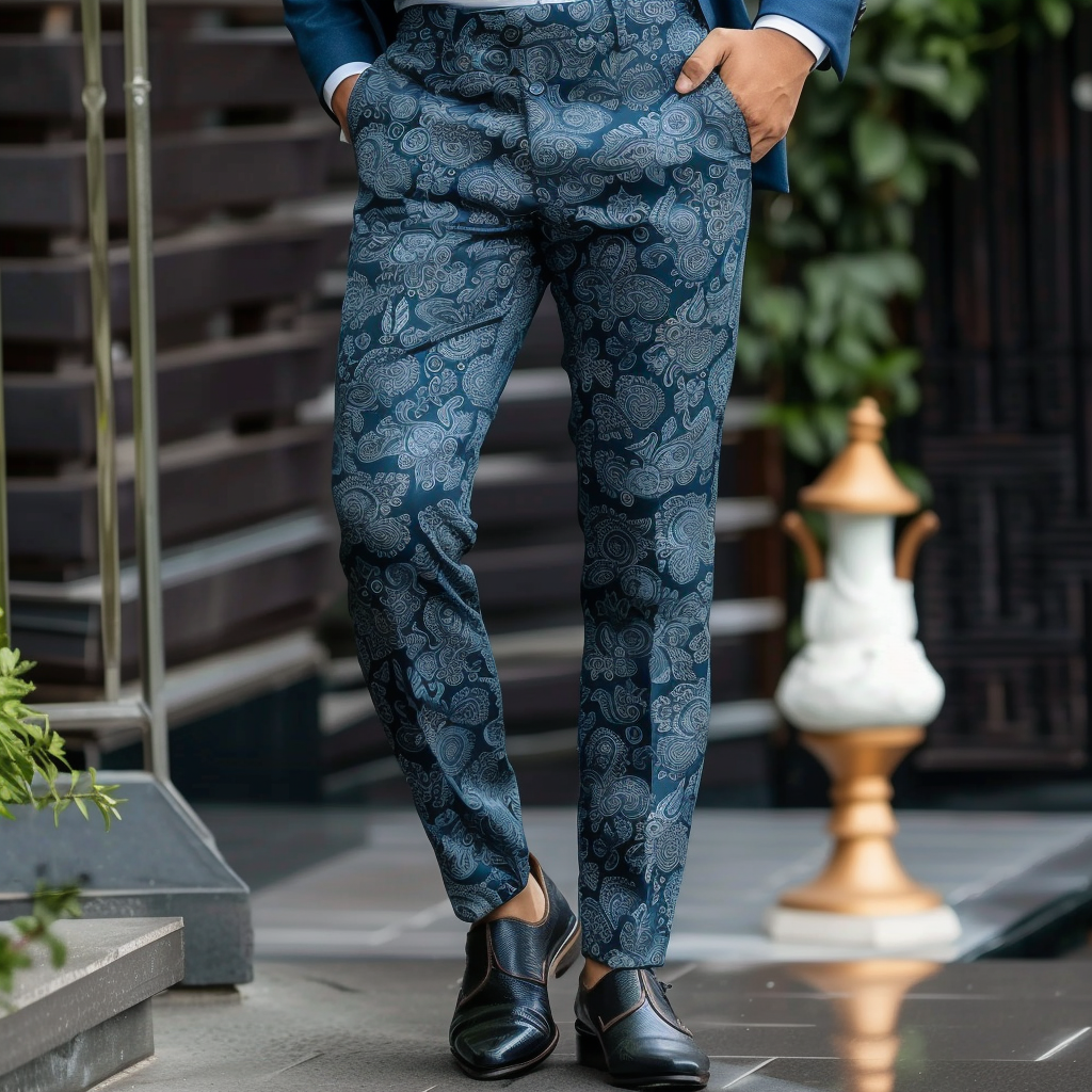 High elastic fabric luxury business casual men's fashion trousers