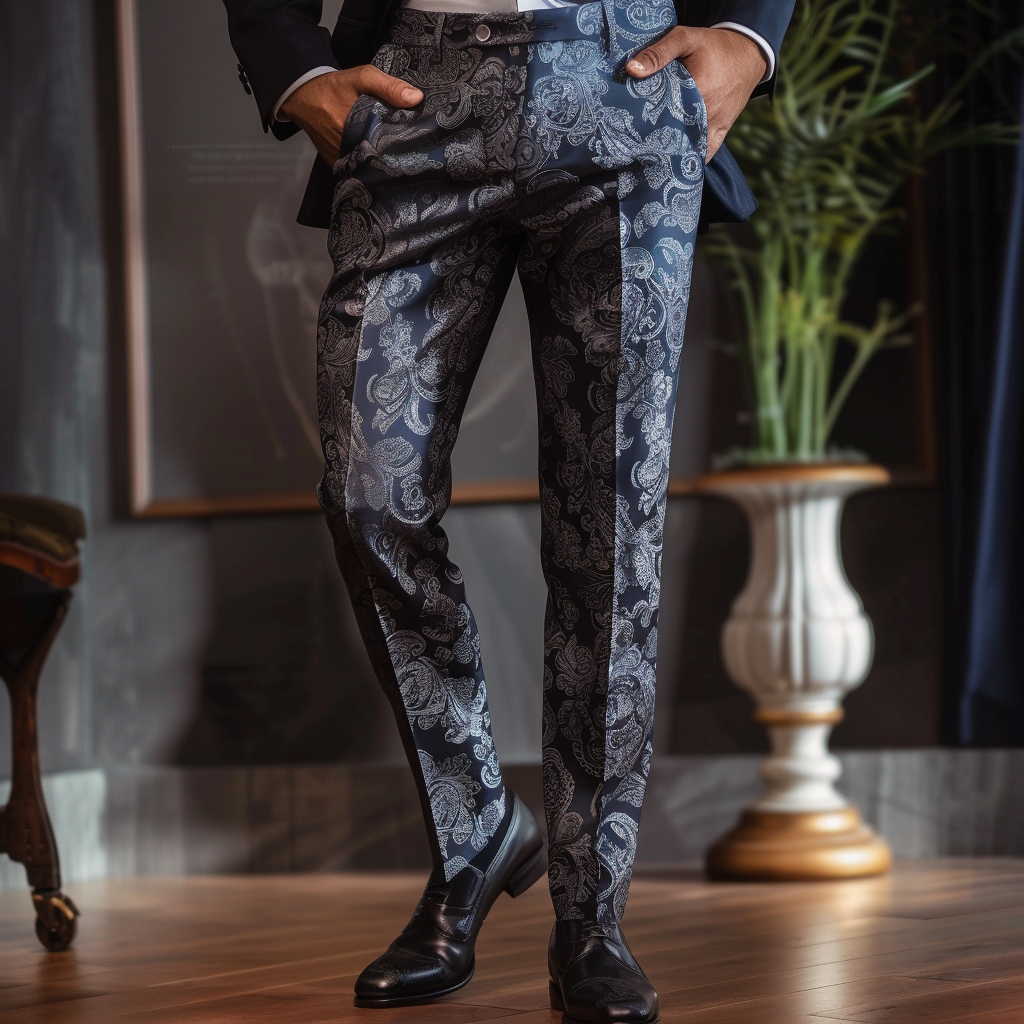 High elastic fabric luxury business casual men's fashion trousers