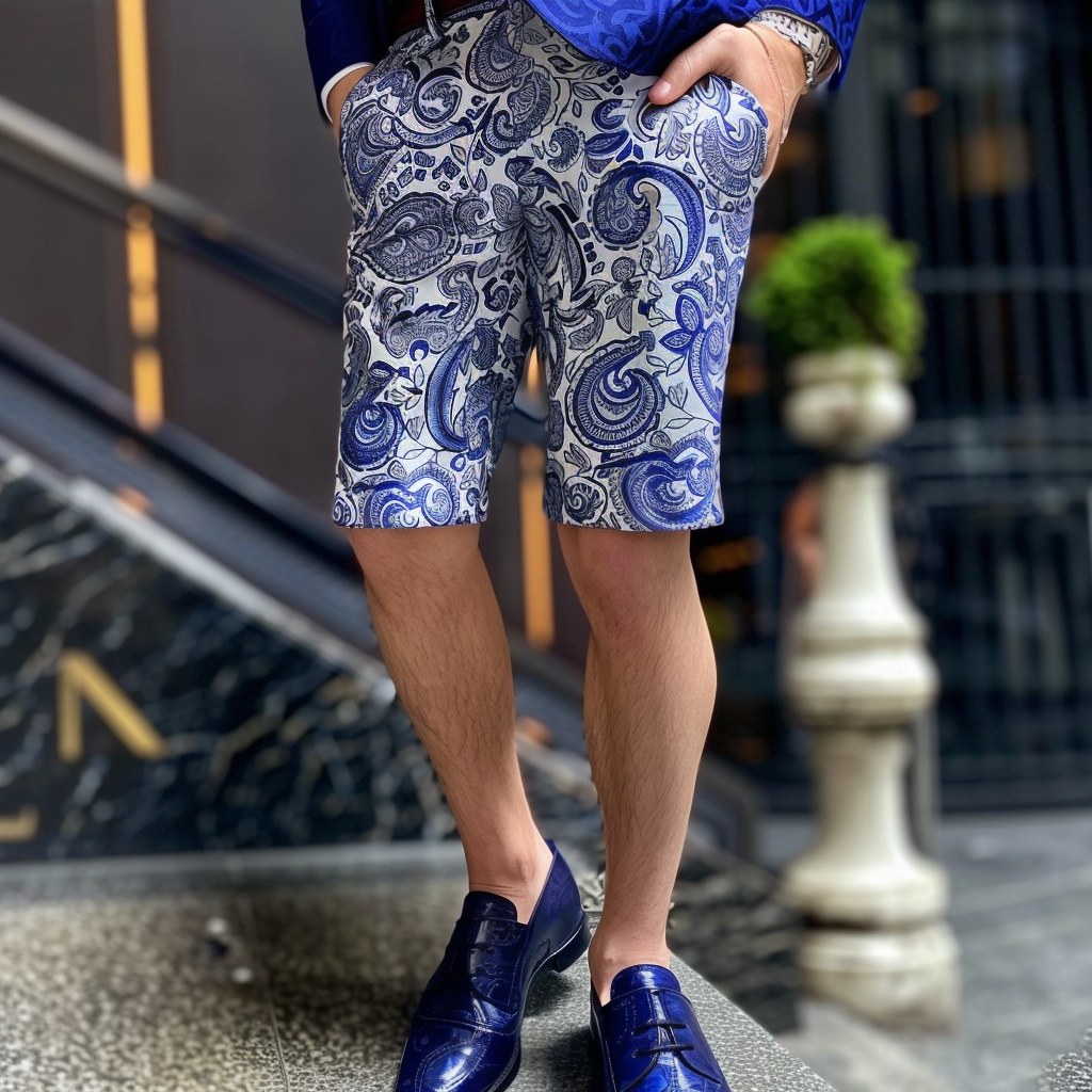 2024 Luxury Paisley Business Shorts casual men's fashion pants