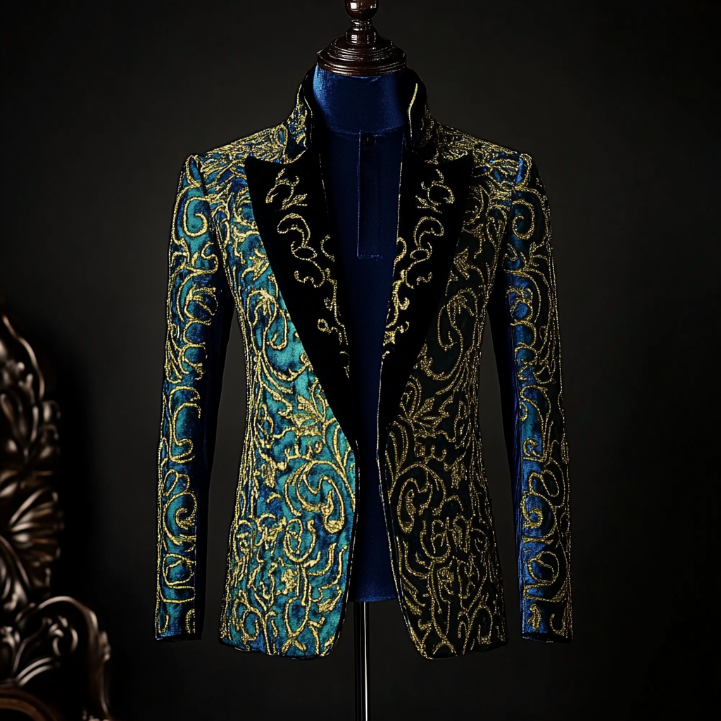 Unique embroidery business gentleman casual Men's Luxury Business Casual Fashion Blazer Suit Coat Jacket