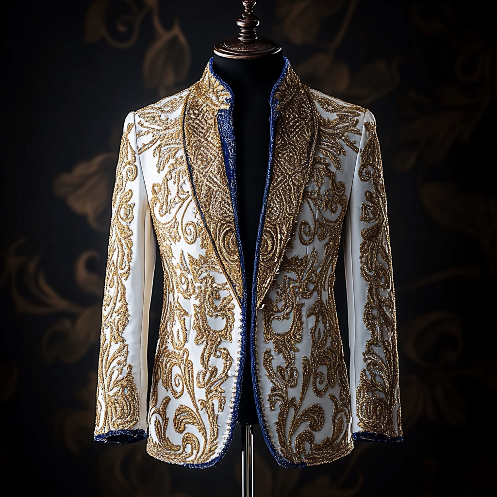 Unique embroidery business gentleman casual Men's Luxury Business Casual Fashion Blazer Suit Coat Jacket