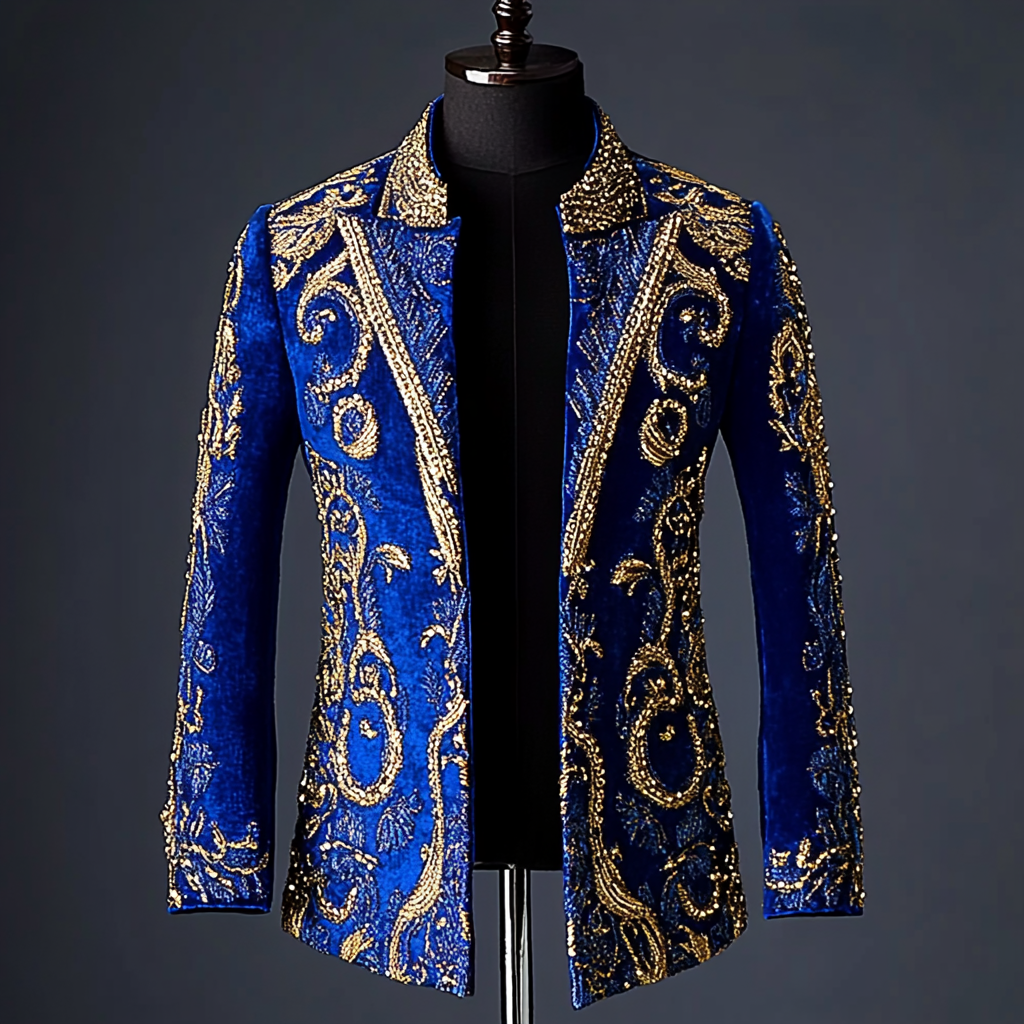 Unique embroidery business gentleman casual Men's Luxury Business Casual Fashion Blazer Suit Coat Jacket