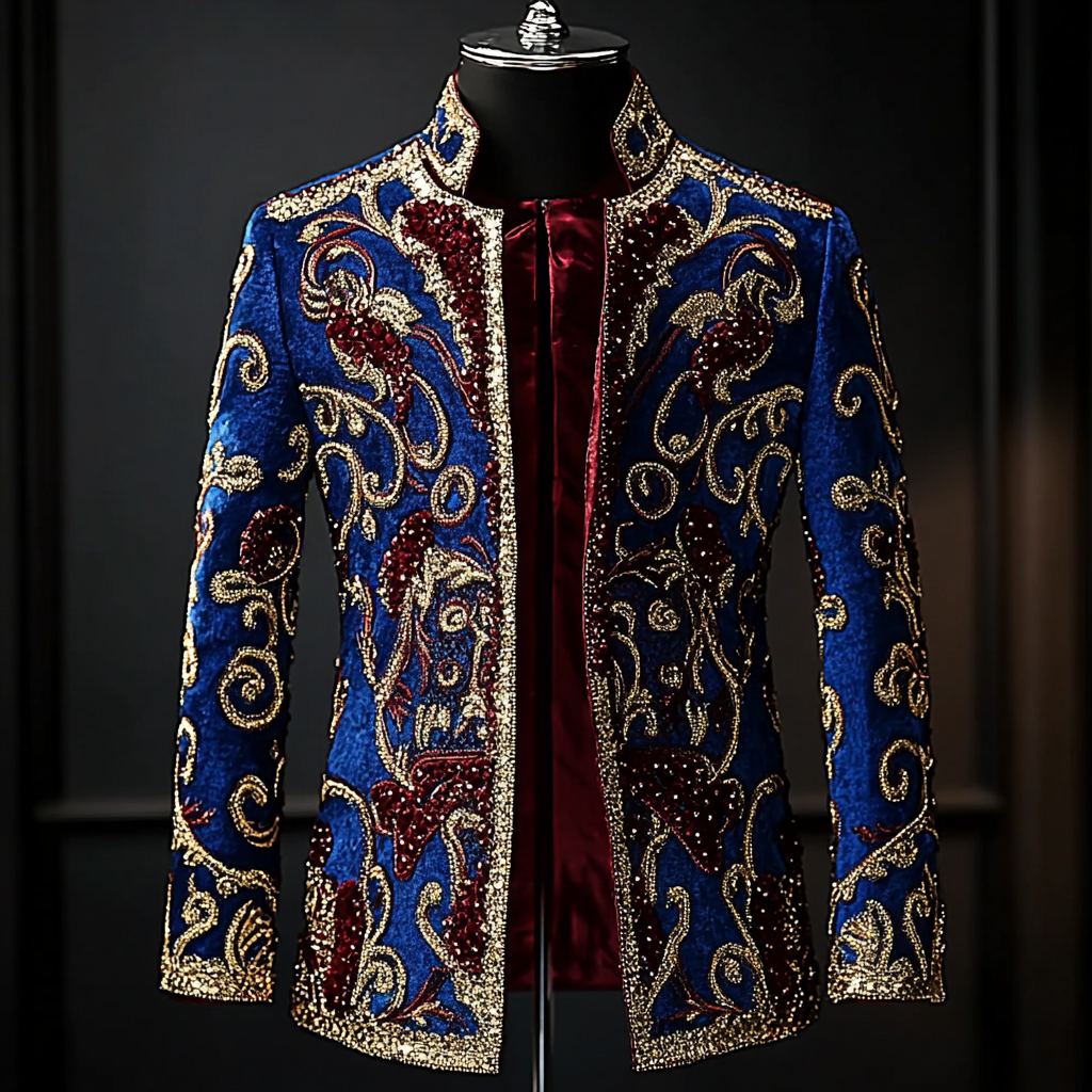 Unique embroidery business gentleman casual Men's Luxury Business Casual Fashion Blazer Suit Coat Jacket