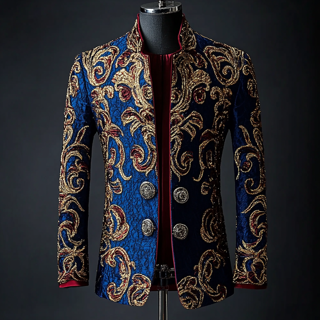 Unique embroidery business gentleman casual Men's Luxury Business Casual Fashion Blazer Suit Coat Jacket